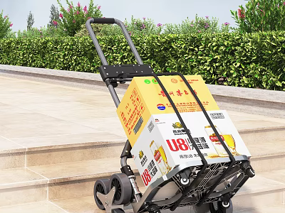 Stair Climber Cart Carrying Beer Boxes Up Stairs 3d model