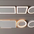 Modern Contemporary Ceiling Lights With Rectangular Square And Circular Shapes For Home Interiors 3d model
