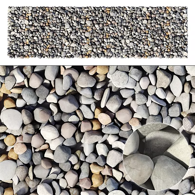 Natural Decorative Stones And Wooden Elements For Modern Interior Design 3d model