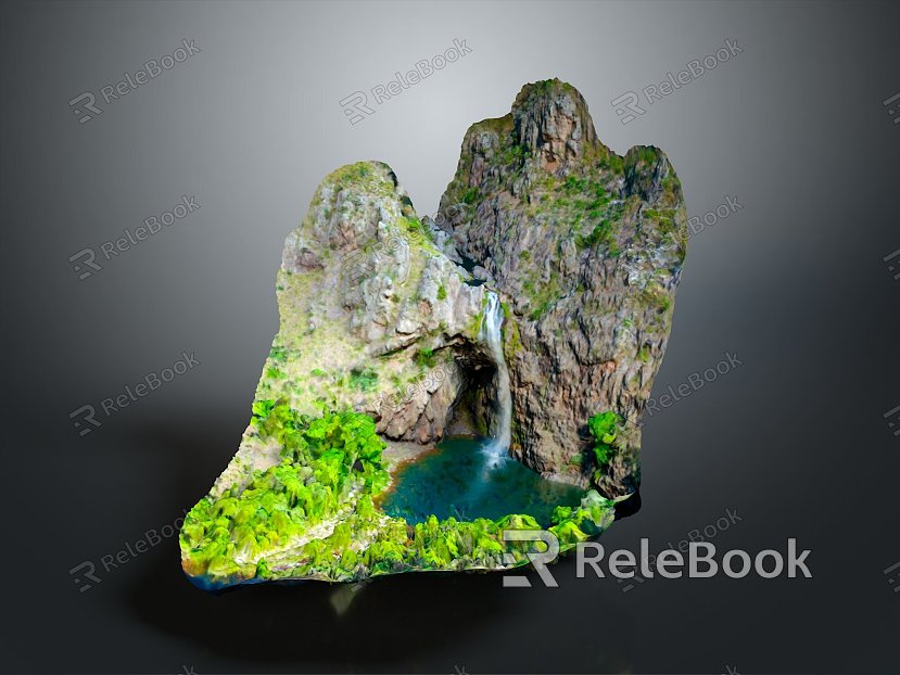 Tourist Scenic Area Waterfall Scenic Area Cave Mountain Cave Cave Cave Realistic model