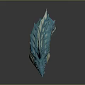 Detailed Blue Spiked Finned Game And Movie Fantasy Character Head With Sharp Teeth
