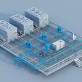 Industrial Equipment Cooling Units With Platform Structure And Piping System