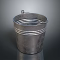 Industrial Metal Bucket With Sturdy Handle And Rustic Metal Finish For Workshop Storage