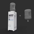 Modern White Water Dispenser With Top Mounted Jug And Spare Bottle