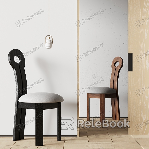 Modern Dining Chair Single Chair Solid Wood Chair Chandelier model