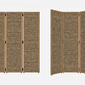New Chinese Style Screen Rattan Screen Partition Screen Lattice Partition Metal Partition Hollow Screen Hollow Partition Carved Partition Folding Screen 3d model
