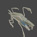 Game and Movie Fantasy Creature Character With Multi Legs Sharp Claws and Gray Blue Tones
