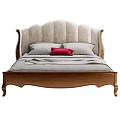 Luxury Velvet Upholstered Double Bed With Classic Solid Wood Frame And Cozy Stylish Bedding