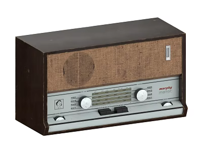 Vintage Superfly Radio With Retro Wooden Cabinet And Silver Knobs Daily Use Electrical Appliance 3d model