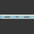 Sleek White Portable Power Bank With Input Output Ports For Laptop Computers