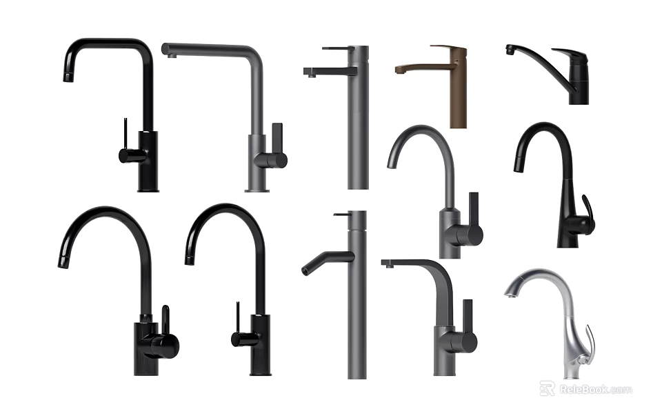 Various Modern Faucet Designs And Styles For Kitchen Bathroom Use 3d model
