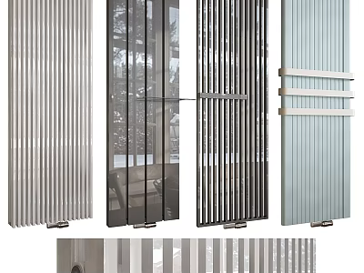 Modern Bathroom Accessories With Stripe Design And Various Metal Color Options 3d model