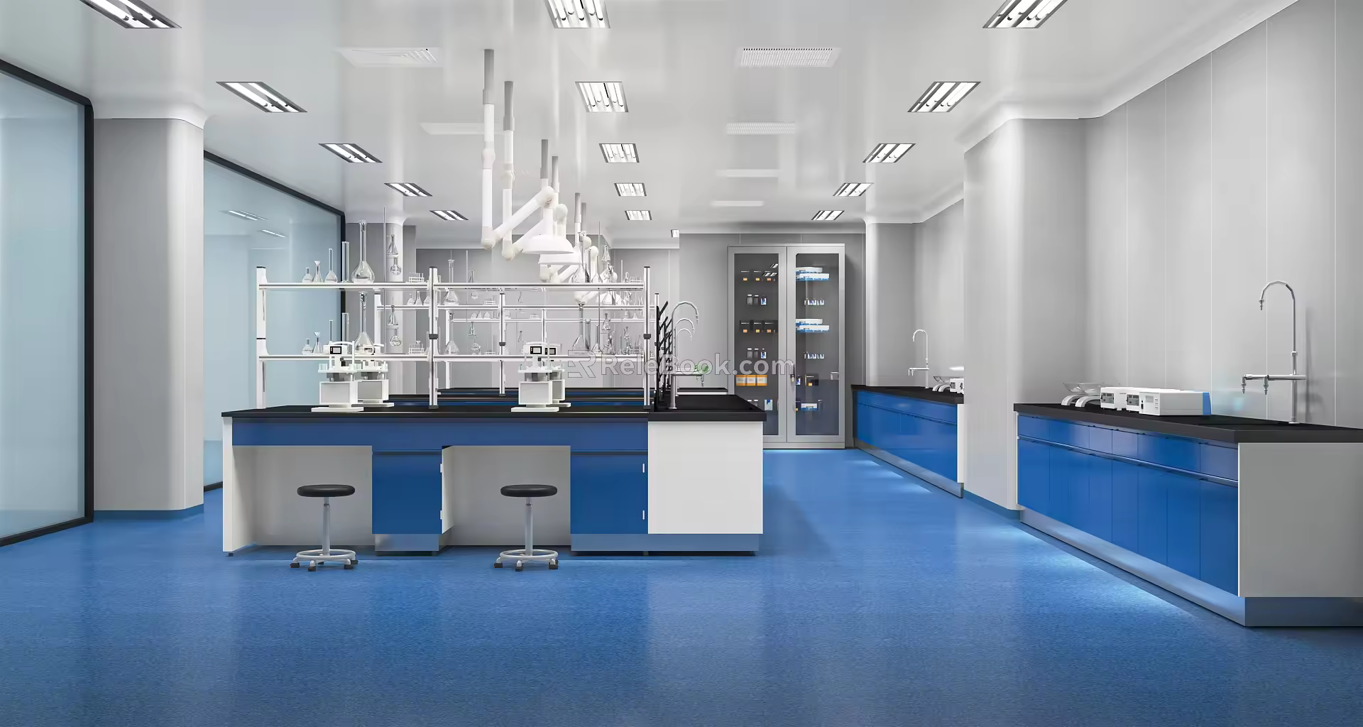 Modern Laboratory Testing Laboratory Tables and Chairs Laboratory Equipment Laboratory Research Room 3d model