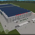 Modern 4S Dealership With Glass Facade Plaza Area Parking Lot And People Walking
