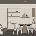 Cream Style Chess and Cards Room Mahjong Room Mahjong Table Single Chair Casual Sofa Mahjong Table Smoking Lamp 3d model