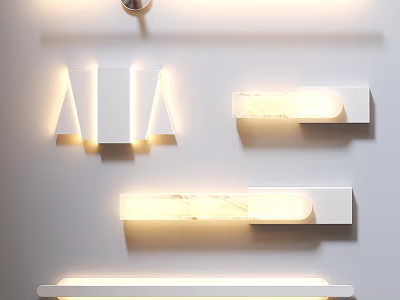 Modern Wall Sconces With Sleek White Design And Illuminated Minimalist Structure For Home Interior 3d model