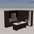 Modern Kitchen Cabinets With Countertop Sink And Built In Appliances