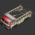Red And White Lego Model TMA Flatbed Tow Truck With Warning Lights