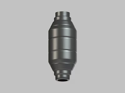 Metal Cylindrical Industrial Component With Ringed Structure And Smooth Surface 3d model