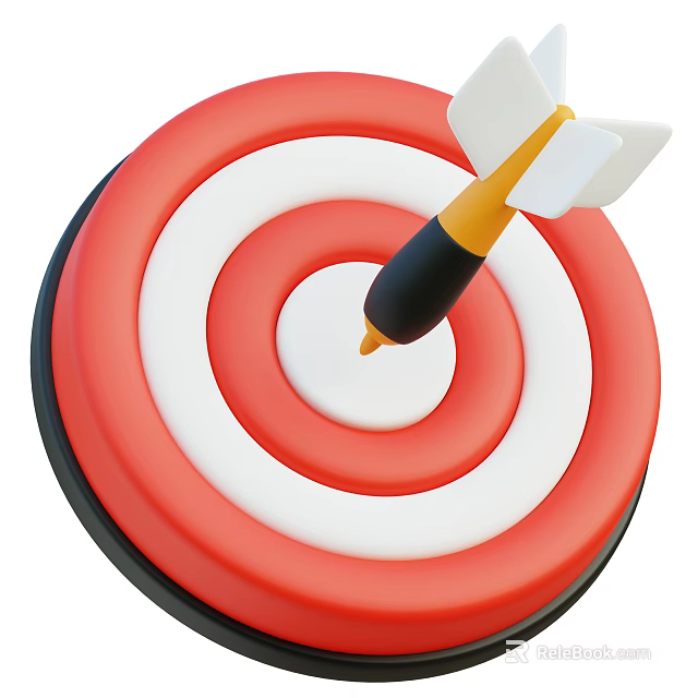 Archery Sports Equipment Target With Arrow Hitting Center For Practice 3d model 