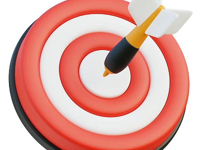 Archery Sports Equipment Target With Arrow Hitting Center For Practice 3d model