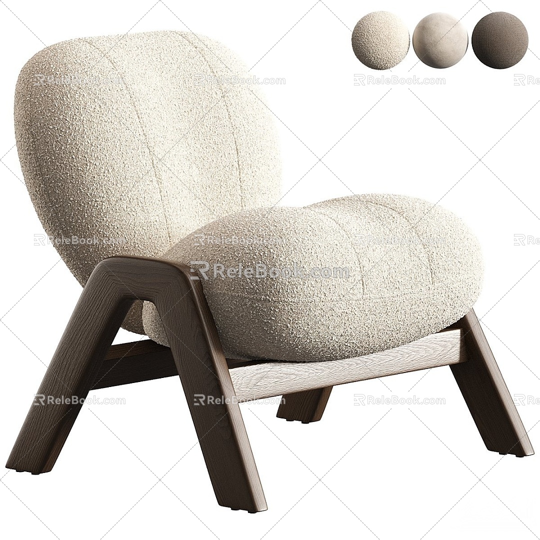 Modern Leisure Chair Fabric Leisure Chair Single Chair Coffee Chair Single Sofa 3d model