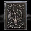 Mystical Metal Cube With Intricate Carvings And Decorative Top Surrounded By Smoke