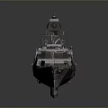 Modern Military Warship With Naval Deck Radar And Weapon Systems