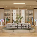 Book Art In Spacious Bookstore With Shelves And Displays