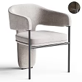 Modern Design Brown Fabric Leisure Chair With Armrests Metal Frame And Comfortable Seat