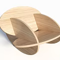 Modern Wooden Leisure Chair with Curved Sleek Design and Natural Finish