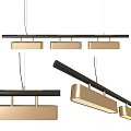 Modern Black Gold Linear Pendant Light Minimalist Design for Contemporary Home Interior Decor