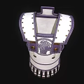Ancient Roman Armor Design With White Purple Straps Pendants And Segmented Skirt