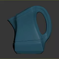 Sleek Blue Modern Water Kettle With Glossy Surface And Ergonomic Handle