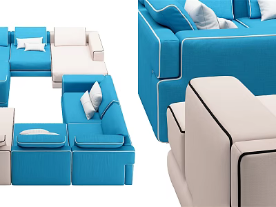 Modern Combination Sofa Fendi Sofa 3d model Modern Combination Sofa Fendi Sofa 3d model