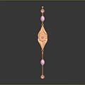 Elegant Gold Bracelet with Pink Gemstones and Decorative Pattern for Fashionable Accessory