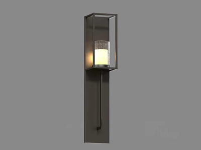 Modern Black Wall Sconce With Glass Shade And Illuminated Design 3d model