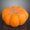 Vibrant Orange Round Textured Pumpkin With Shiny Rind And Glossy Surface