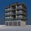 Multi Story Detached Villa With Multiple Balconies Garage Dark Tile Roof And Light Exterior