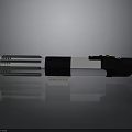 Lightsaber Hilt Design With Metallic Silver Black Sections And Reflective Surface