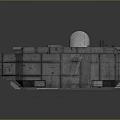 Industrial Factory Building With Metal Structure Gray Exterior Blue Panel And Slanted Silver Vent