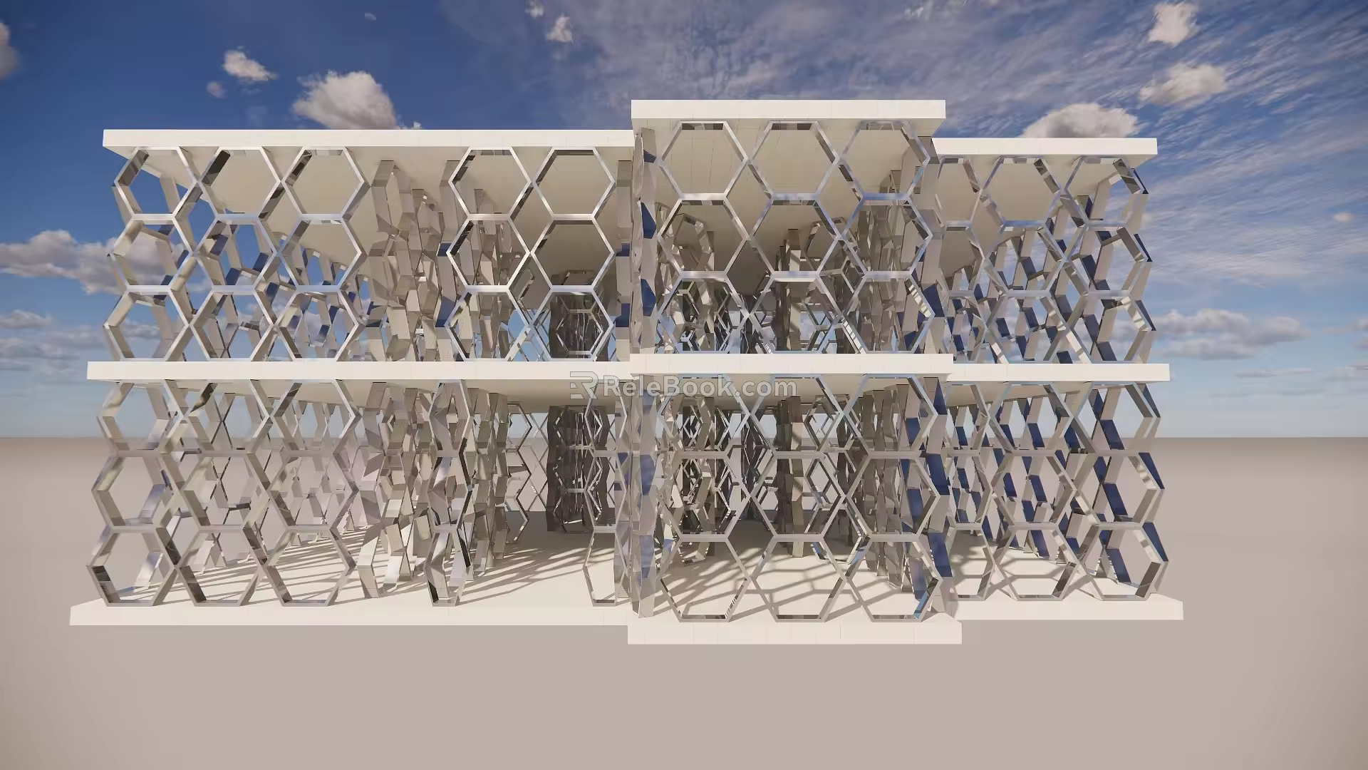 honeycomb structure building 3d model
