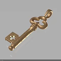 Copper Floral Design Key Hardware Tool With Holes On Shaft And Decorative Head