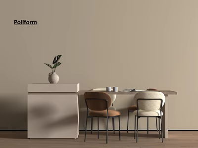 Modern Cream Island Table Modern Cream Wind Island Table 3d model