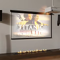 Home Theater Projection Monitoring Setup With Screen Projector Speakers And Titanic Poster