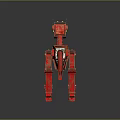 Red Robotic Dog With Mechanical Structure And Detailed Metallic Parts Design
