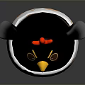Cartoon Flying Chicken Hatching From White Eggshell With Brown Spots Red Comb