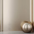 Golden Metallic Wall Panel Design With Smooth Texture And Decorative Sphere