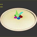 Elegant Transparent Round Tray With Silver Bird Decoration And White Object