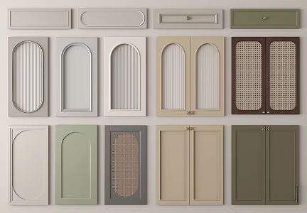 American Style Wardrobe Door Combination Cabinet Door Panel 3d model
